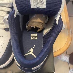 Jordan Midnight Blue and White Athletic Shoes